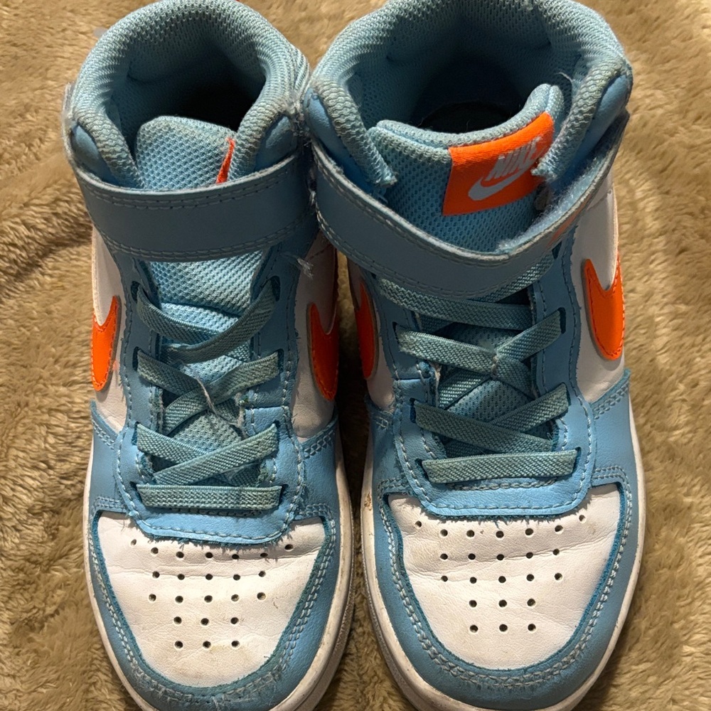Nike Kids Sky Blue and Orange Sneakers